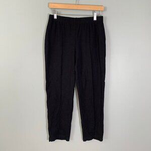 St.‎ John Caviar black ponte elastic waist stretch skinny stretch ankle trousers